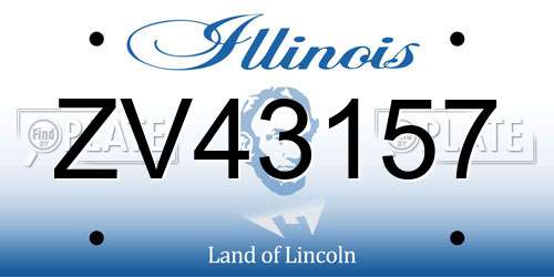 ZV43157 Illinois License Plate