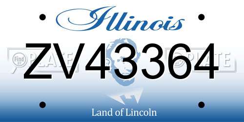 ZV43364 Illinois License Plate