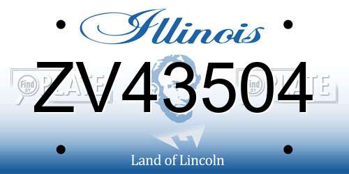 ZV43504 Illinois License Plate
