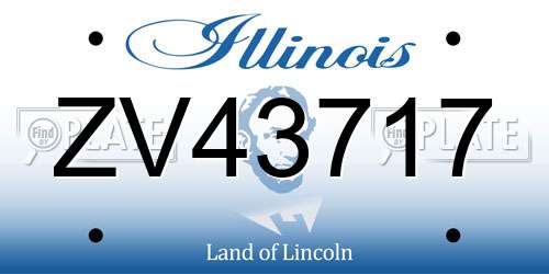 ZV43717 Illinois License Plate
