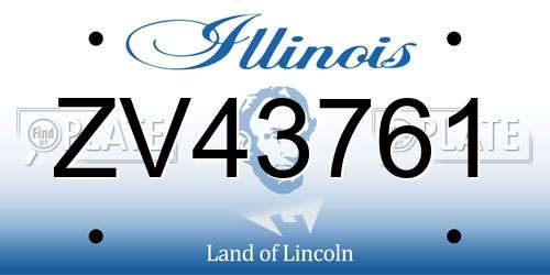 ZV43761 Illinois License Plate