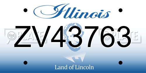 ZV43763 Illinois License Plate