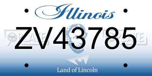 ZV43785 Illinois License Plate