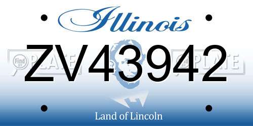 ZV43942 Illinois License Plate