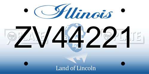 ZV44221 Illinois License Plate