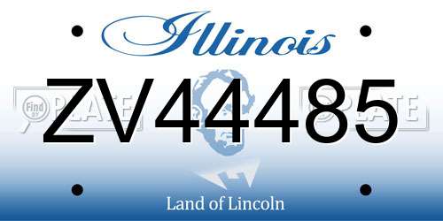 ZV44485 Illinois License Plate