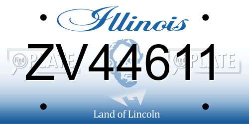 ZV44611 Illinois License Plate