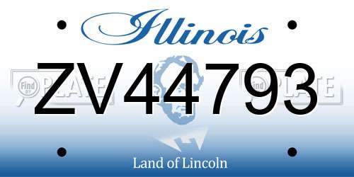 ZV44793 Illinois License Plate