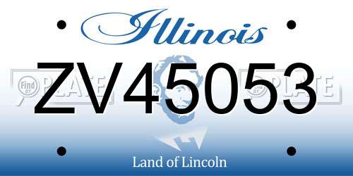 ZV45053 Illinois License Plate