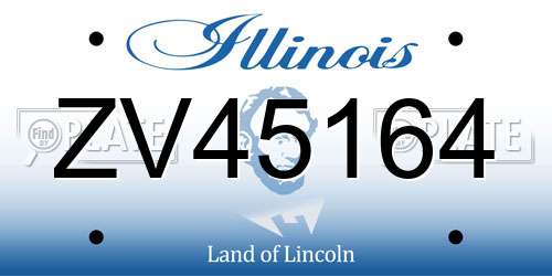 ZV45164 Illinois License Plate