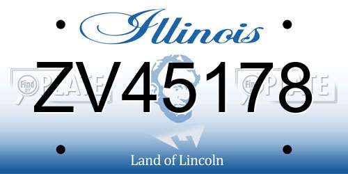 ZV45178 Illinois License Plate