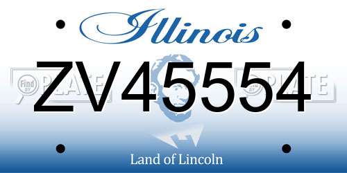ZV45554 Illinois License Plate
