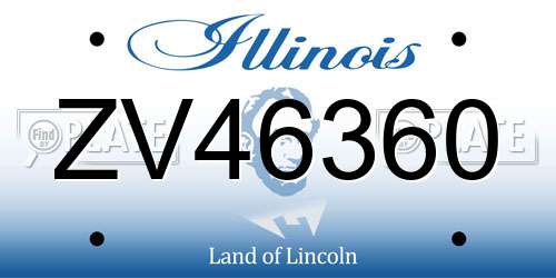 ZV46360 Illinois License Plate