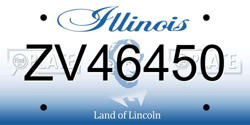 ZV46450 Illinois License Plate