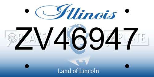 ZV46947 Illinois License Plate