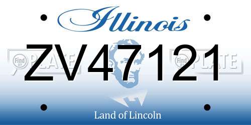 ZV47121 Illinois License Plate
