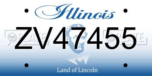 ZV47455 Illinois License Plate