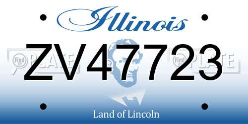 ZV47723 Illinois License Plate