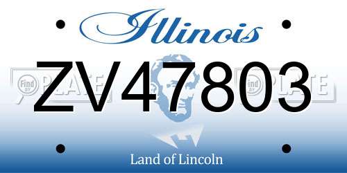ZV47803 Illinois License Plate