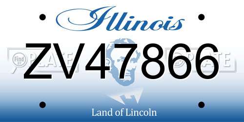 ZV47866 Illinois License Plate