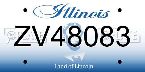 ZV48083 Illinois License Plate