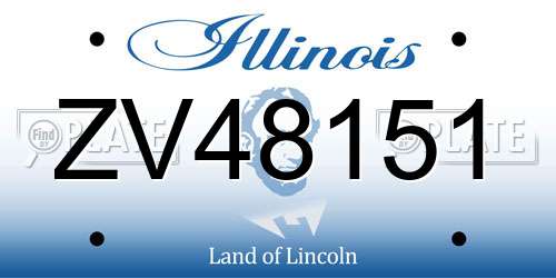 ZV48151 Illinois License Plate