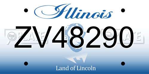 ZV48290 Illinois License Plate