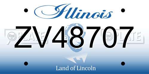 ZV48707 Illinois License Plate