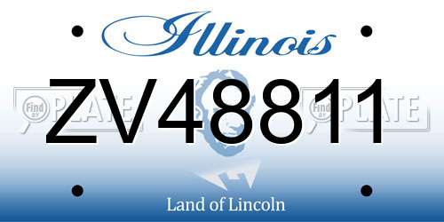 ZV48811 Illinois License Plate