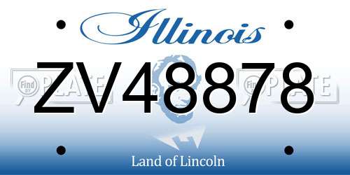 ZV48878 Illinois License Plate