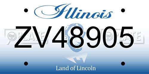 ZV48905 Illinois License Plate