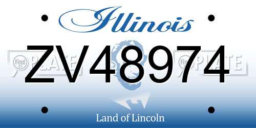 ZV48974 Illinois License Plate