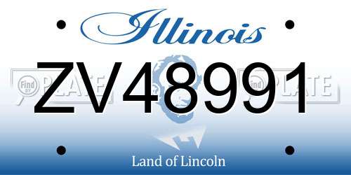 ZV48991 Illinois License Plate