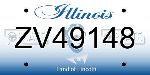 ZV49148 Illinois License Plate