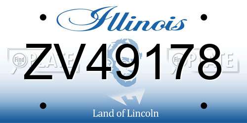 ZV49178 Illinois License Plate