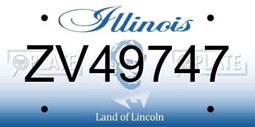 ZV49747 Illinois License Plate