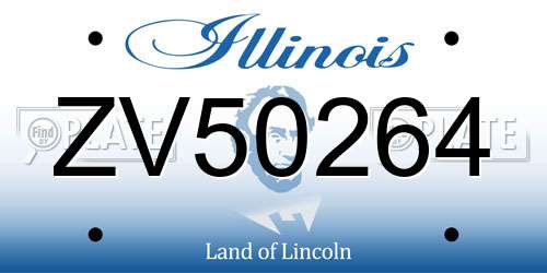 ZV50264 Illinois License Plate