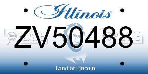 ZV50488 Illinois License Plate