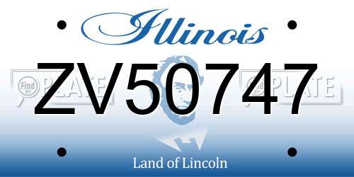 ZV50747 Illinois License Plate