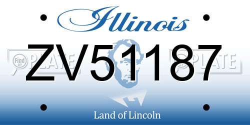 ZV51187 Illinois License Plate