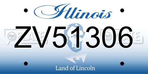 ZV51306 Illinois License Plate