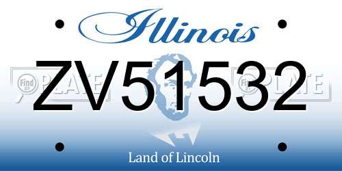 ZV51532 Illinois License Plate