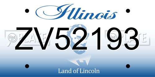 ZV52193 Illinois License Plate