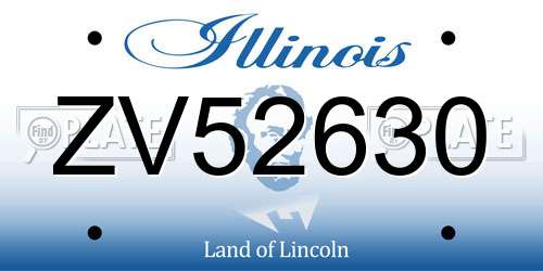 ZV52630 Illinois License Plate