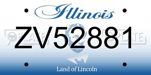 ZV52881 Illinois License Plate