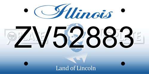 ZV52883 Illinois License Plate