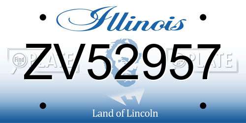 ZV52957 Illinois License Plate