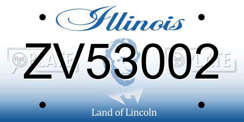 ZV53002 Illinois License Plate