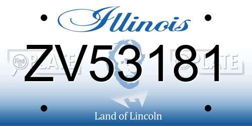 ZV53181 Illinois License Plate