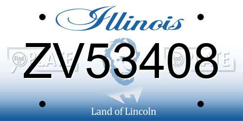 ZV53408 Illinois License Plate